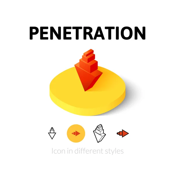 Icona di penetrazione in stile diverso — Vettoriale Stock