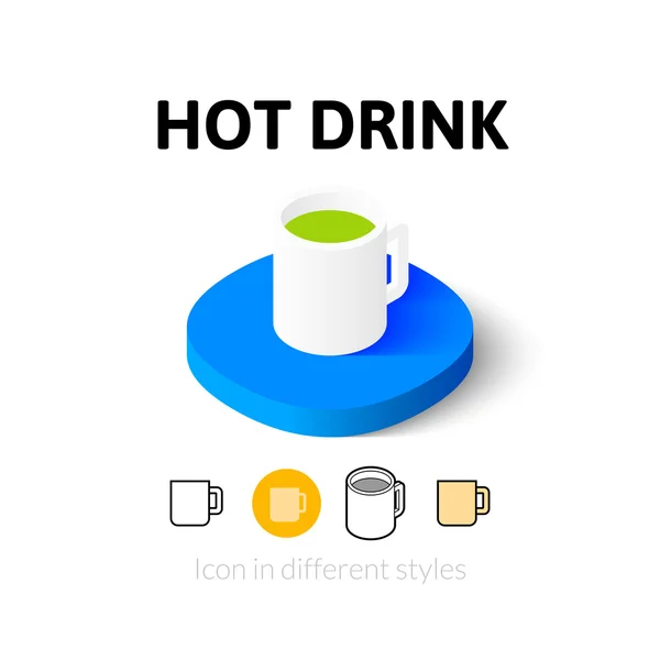 Hot drink icon in different style — Stock Vector