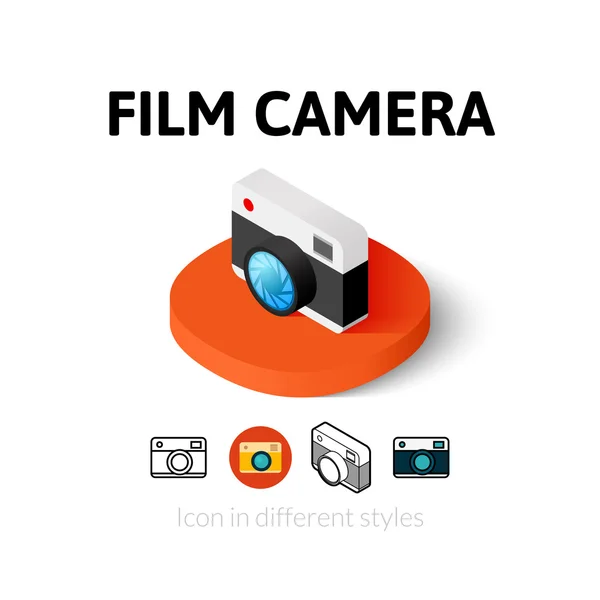 Film camera icon in different style — Stock Vector