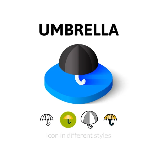 Umbrella icon in different style — Stock Vector