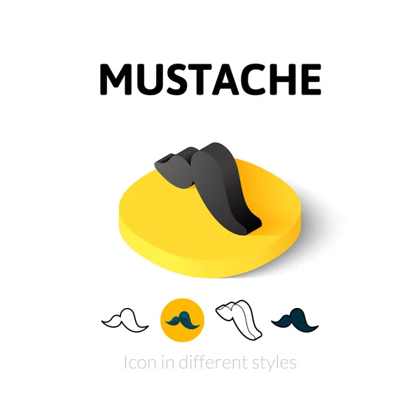 Mustache icon in different style — Stock Vector