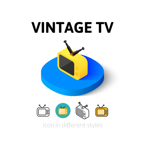 Vintage Tv ikona v jiném stylu — Stockový vektor