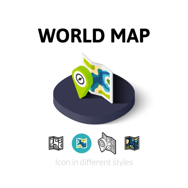 Ícone de mapa do mundo em estilo diferente — Vetor de Stock