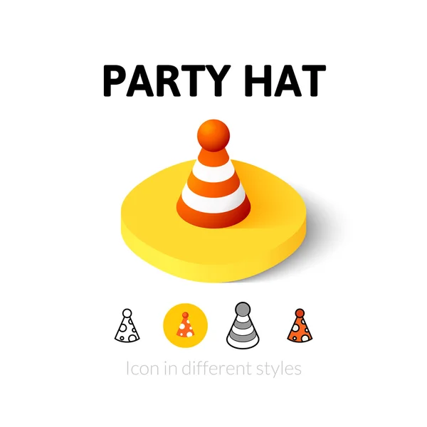 Party hat icon in different style — Stock Vector