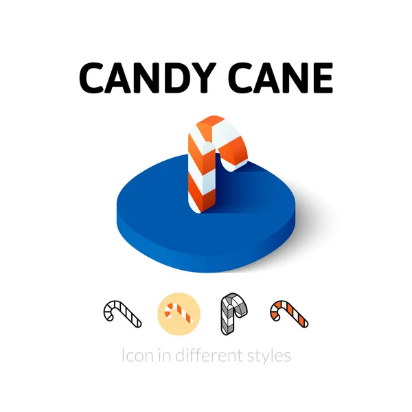 Candy cane pictogram in verschillende stijl — Stockvector