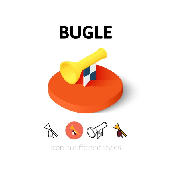 Bugle icono en estilo diferente — Vector de stock