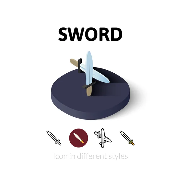 Sword icon in different style — Stok Vektör