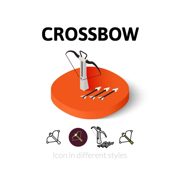 Crossbow icon in different style — ストックベクタ