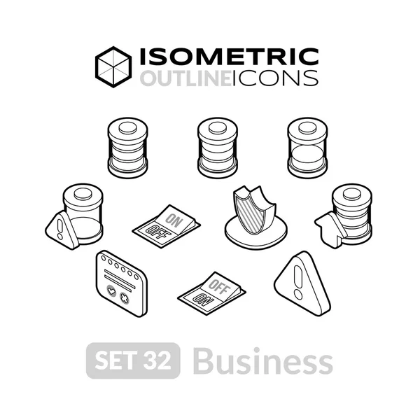 Isometric outline icons set — Stock vektor