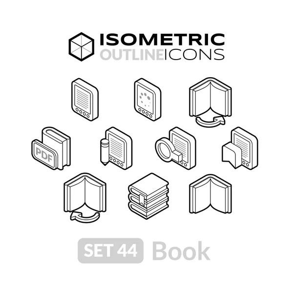 Isometric outline icons set — Stock Vector