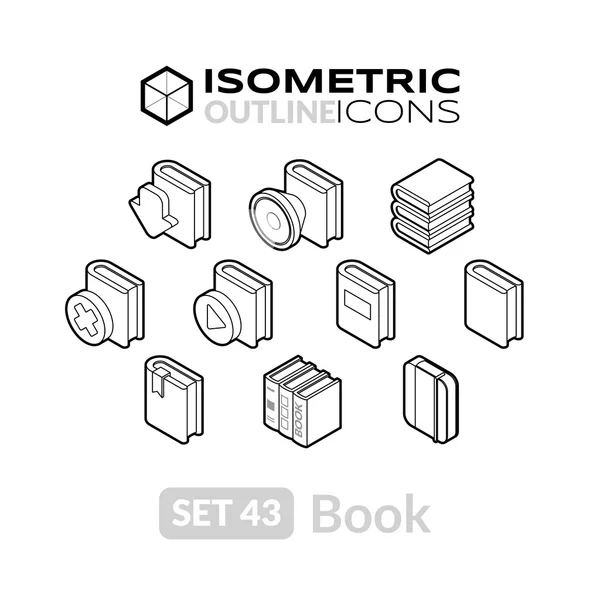 Isometric outline icons set — 图库矢量图片