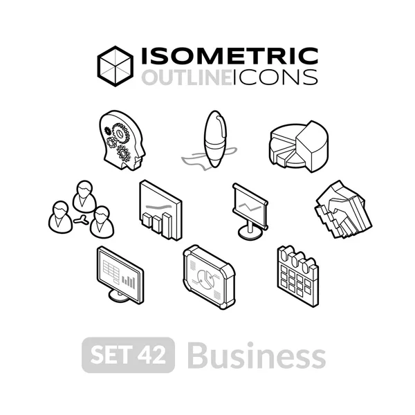 Isometric outline icons set — Wektor stockowy