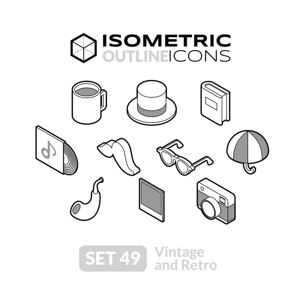 Conjunto de iconos de esquema isométrico — Archivo Imágenes Vectoriales