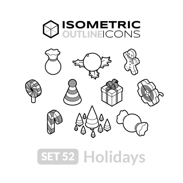 Isometric outline icons set — ストックベクタ