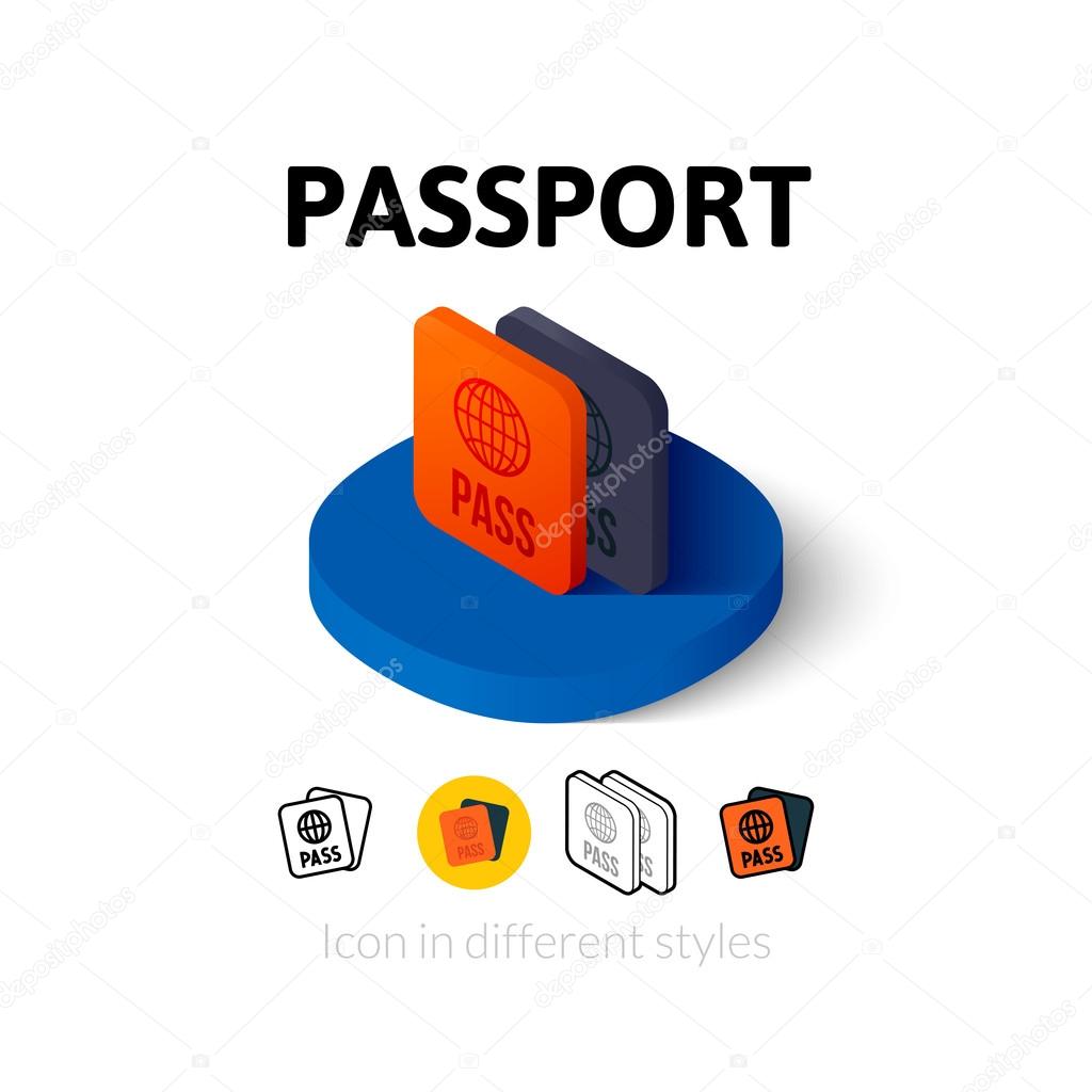 Passport icon in different style