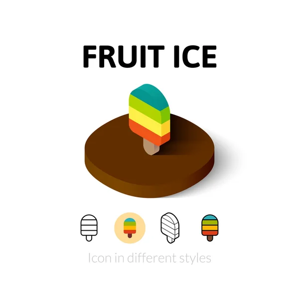 Icône de glace aux fruits dans un style différent — Image vectorielle