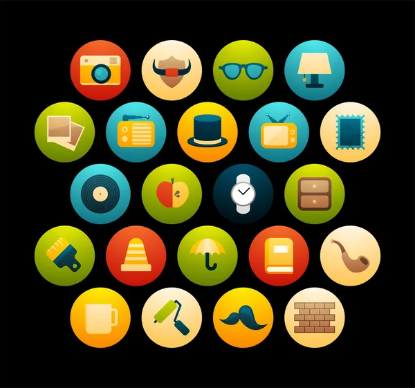 Conjunto de iconos planos — Vector de stock