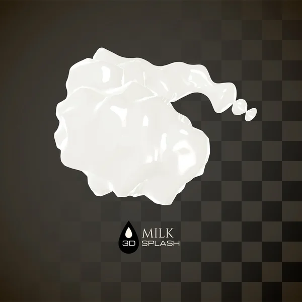 Milk 3D splash, isolated on black background — Stock Vector