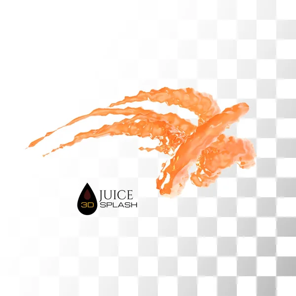 Salpicadura de jugo de naranja 3D — Vector de stock