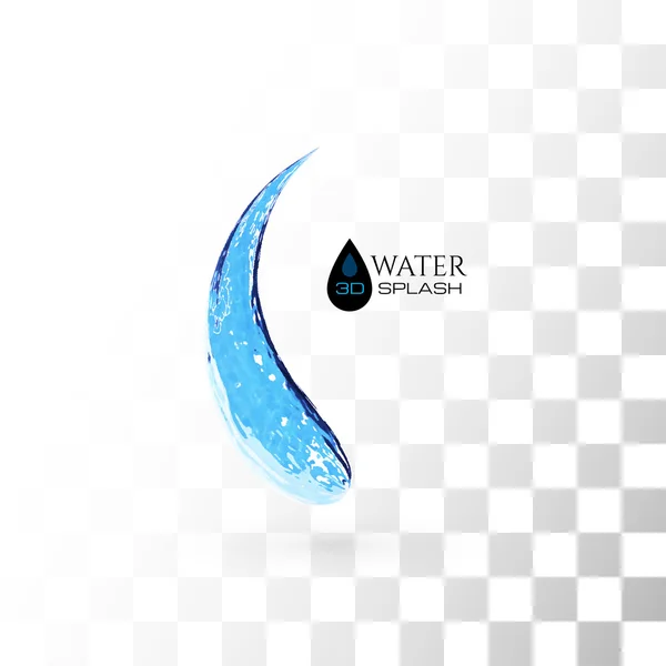 Blå 3d vattenstänk — Stock vektor