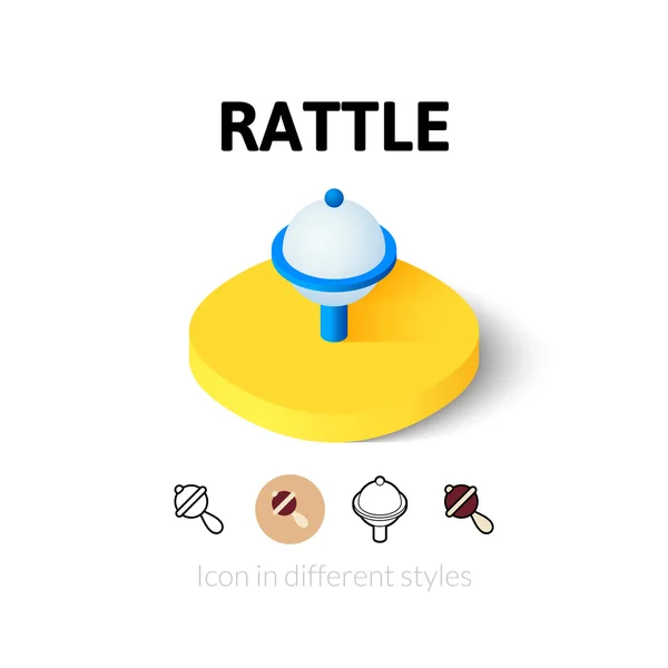 Rattle icono en estilo diferente — Archivo Imágenes Vectoriales