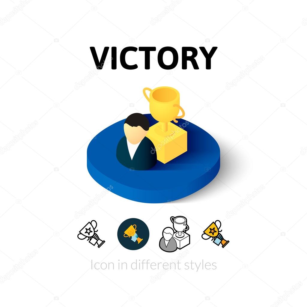 Victory icon in different style