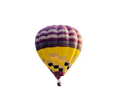 Sıcak hava balonu beyaz arkaplanda izole edildi