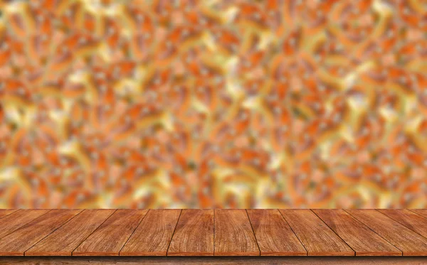 Wood table top on blurred abstract background — Stock Photo, Image