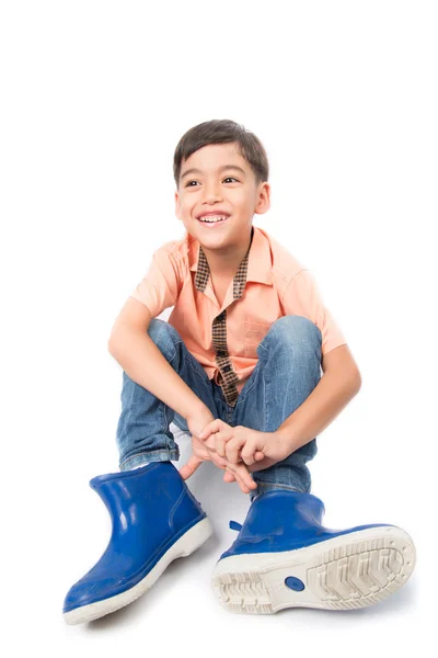 Close up face with smiling kid portrait — Stock Photo, Image