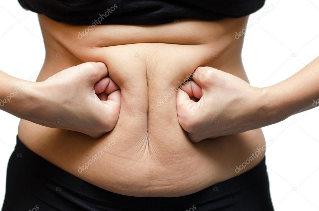 Woman hands punching stomach