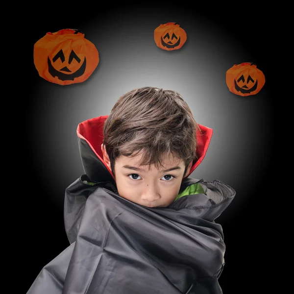 Little boy dressed up as Dracula for the halloween party — Stock Photo, Image