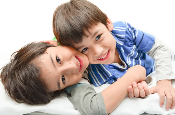 Little sibling boy playing together — Stock Photo, Image