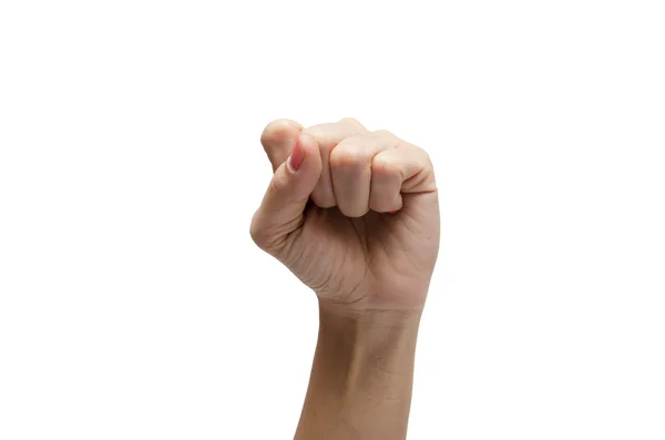 Woman hand up high s american sign language ASL — Stock Photo, Image