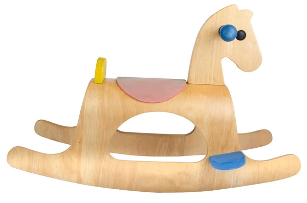 Wooden rocking Horse isolate on white background — Stock Photo, Image