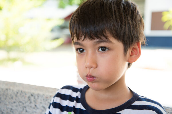 Little boy with sad face — Stock Photo, Image