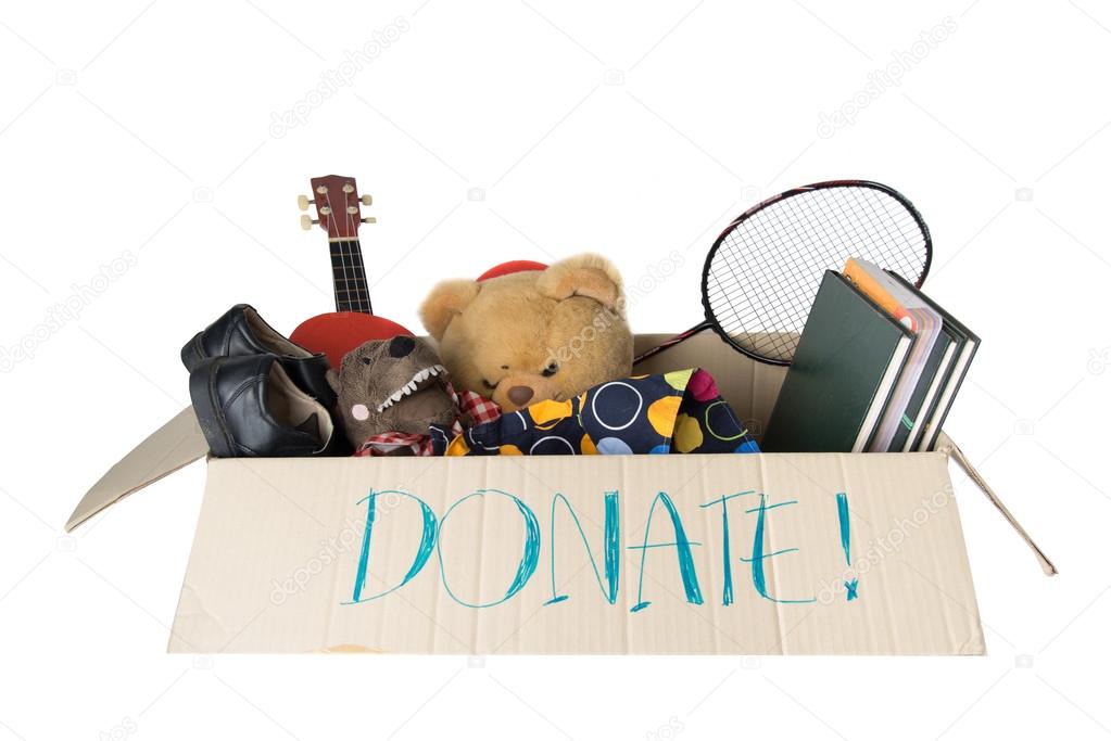 Donation box full with stuff