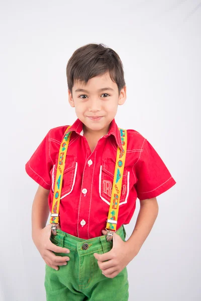 Little happy boy laugh looking at camera portrait — Stock Photo, Image