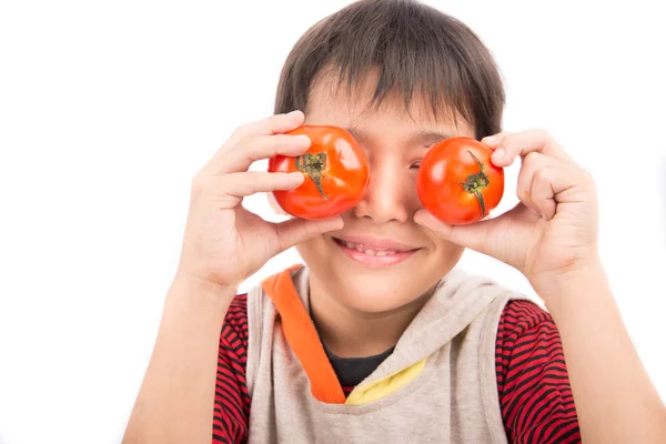 Küçük boy domates için gözleri vitamin iyi gösterilen — Stok fotoğraf