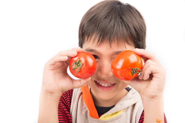 Küçük boy domates için gözleri vitamin iyi gösterilen — Stok fotoğraf