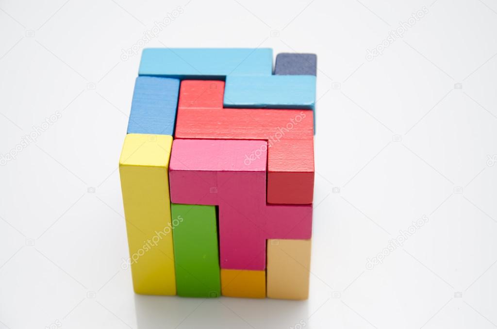 Wood brick block toy education