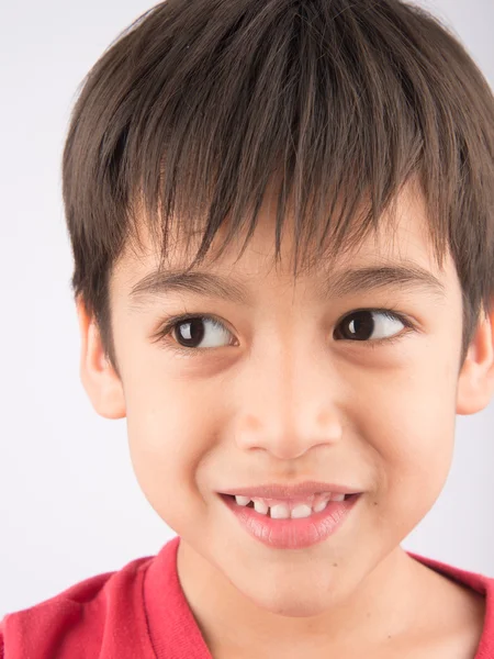Закройте лицо улыбающимся детским портретом — стоковое фото