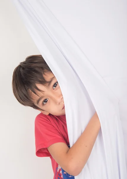 Gesicht aus nächster Nähe mit lächelndem Kinderporträt — Stockfoto