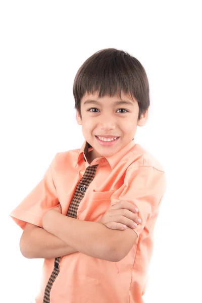 Little happy boy laugh looking at camera portrait — Stock Photo, Image