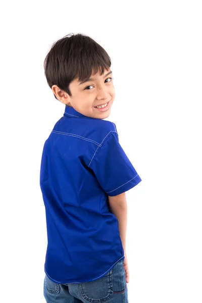 Pequeño niño feliz risa mirando el retrato de la cámara — Foto de Stock