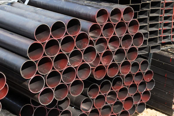 Stack of steel pipes — Stock Photo, Image