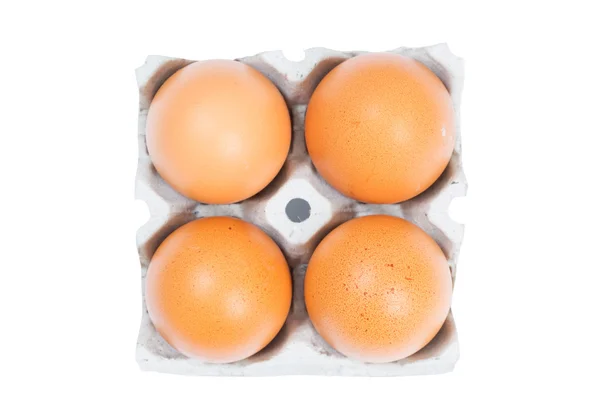 Egg in paper mould box packaging — Stock Photo, Image