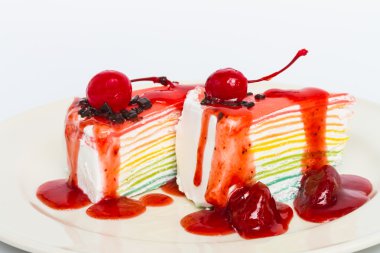 Yağmur yay pasta ve kiraz