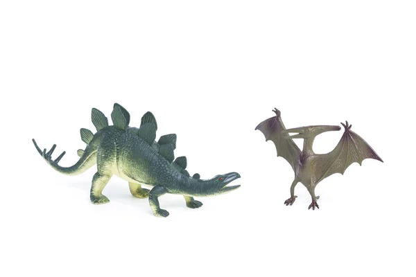 Pterosaur ve Stegosaurus dinozor oyuncak — Stok fotoğraf