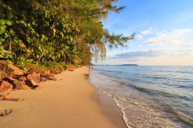 Khao Lan Beach'te akşam ışığı, Trat Eyaleti, Tayland