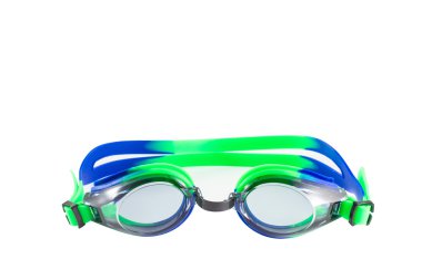 Yüzme gözlükleri beyaza izole edilmiş